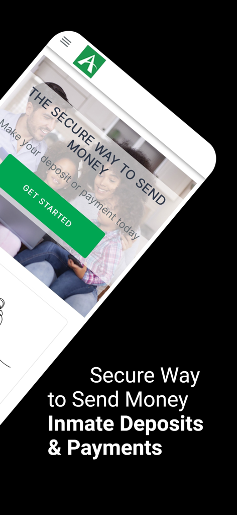 Access Corrections app screen for sending money and inmate deposits