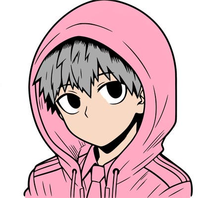 manga character with a hoodie