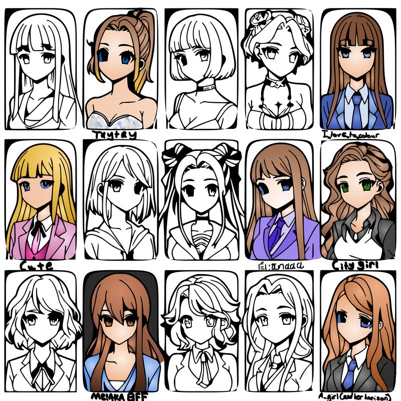 girls that look diffrent anime