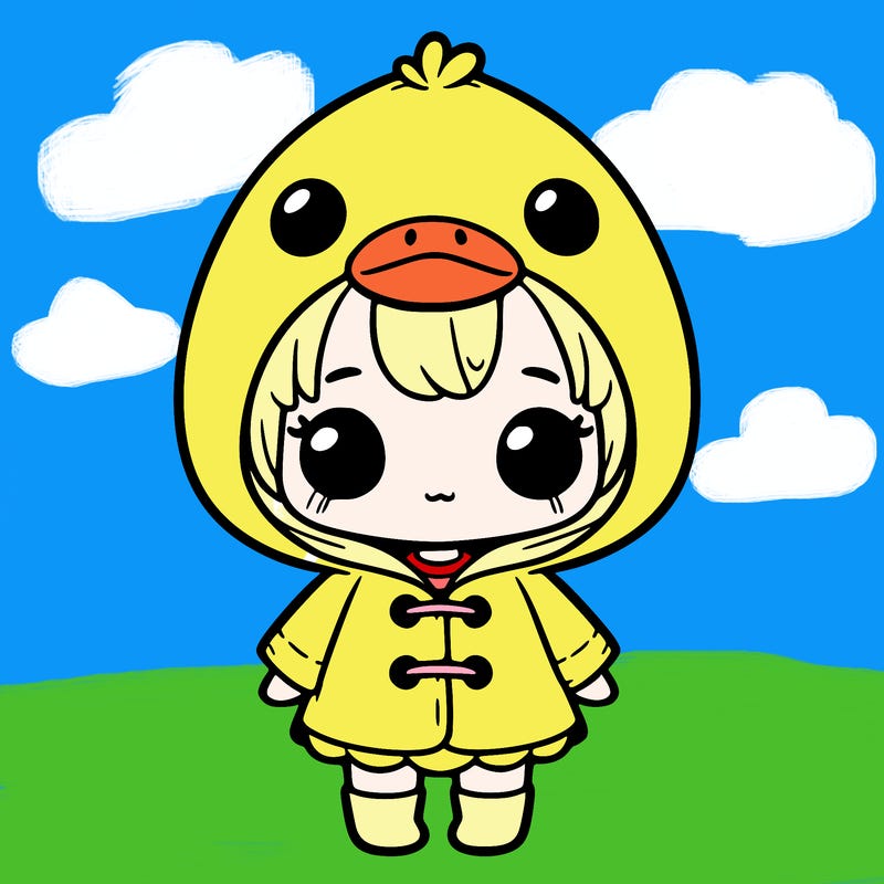 girl in a duck raincoat