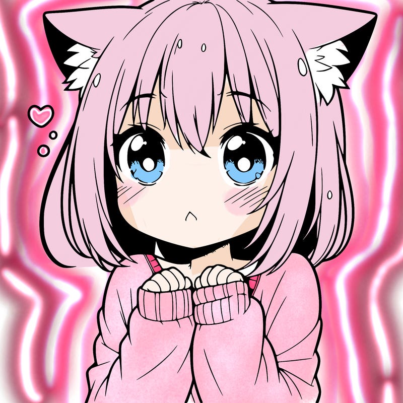 shy anime catgirl