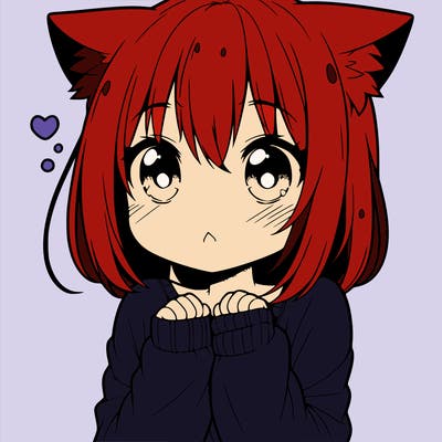 shy anime catgirl