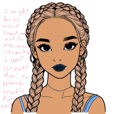 realistic girl with braids