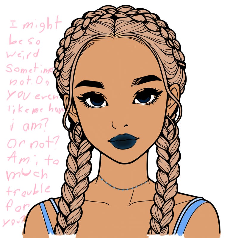 realistic girl with braids