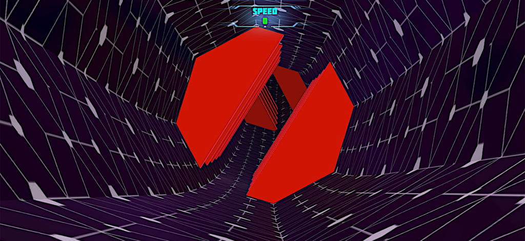 Tunnel Road: Fast Reflex Game - Gameplay screenshot of Tunnel Road showing a neon tunnel with red obstacles.