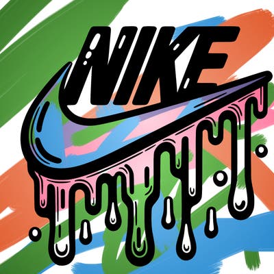 dripping nike logo