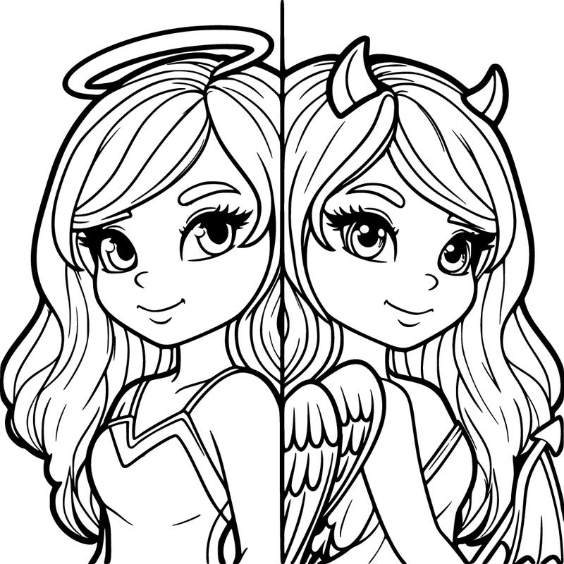 is angel/devil realistic girl