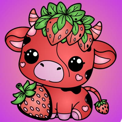 cute strawberry cow