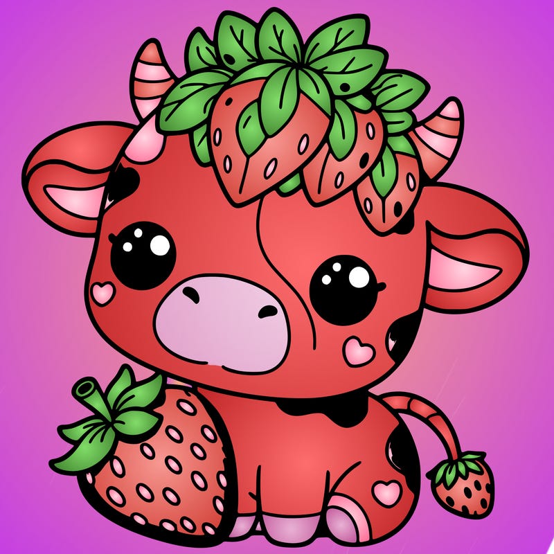 cute strawberry cow