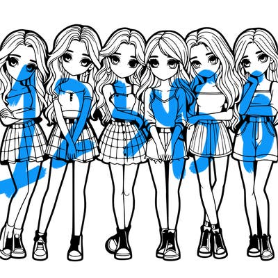 a group of girls realistic