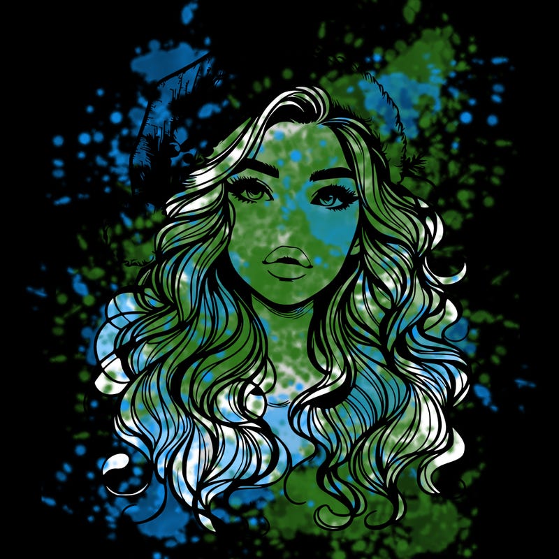 realistic christmas girl with wavy hair and lips