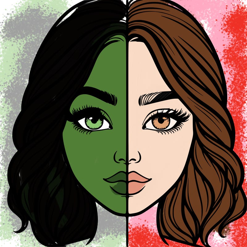 realistic girl split half