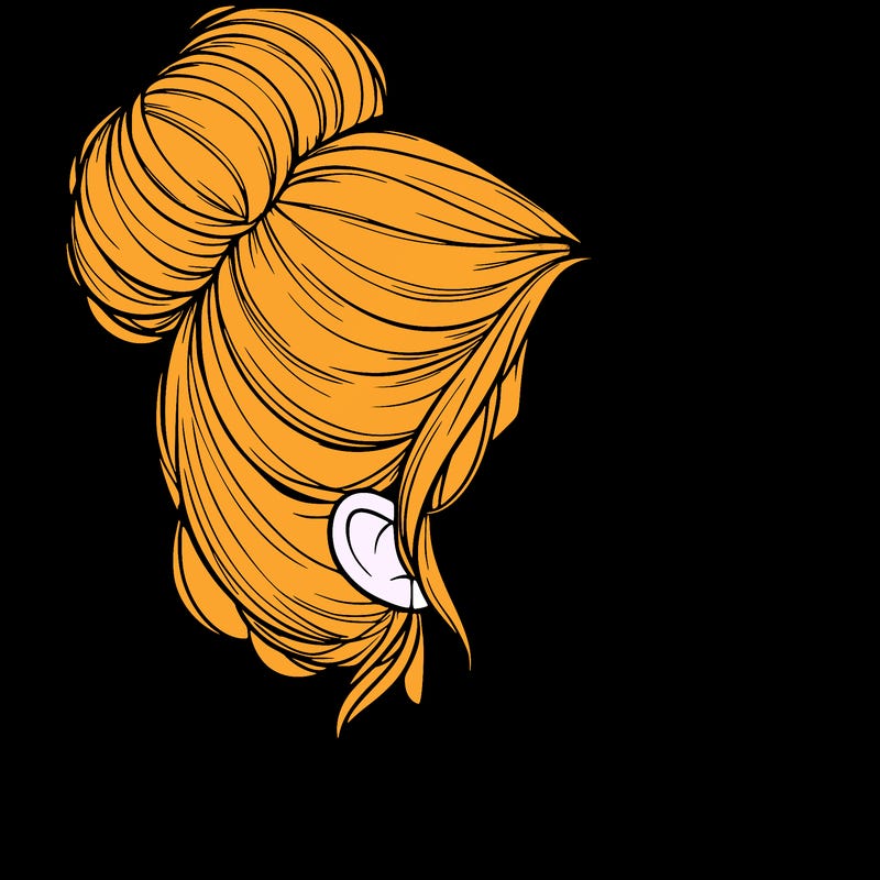 realistic girl with bun