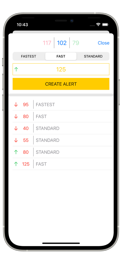 ETHGas Alerts - ETHGas Alerts app screen showing interface to create custom gas price notifications for the Ethereum network