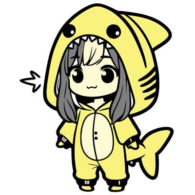 girl in shark onesie