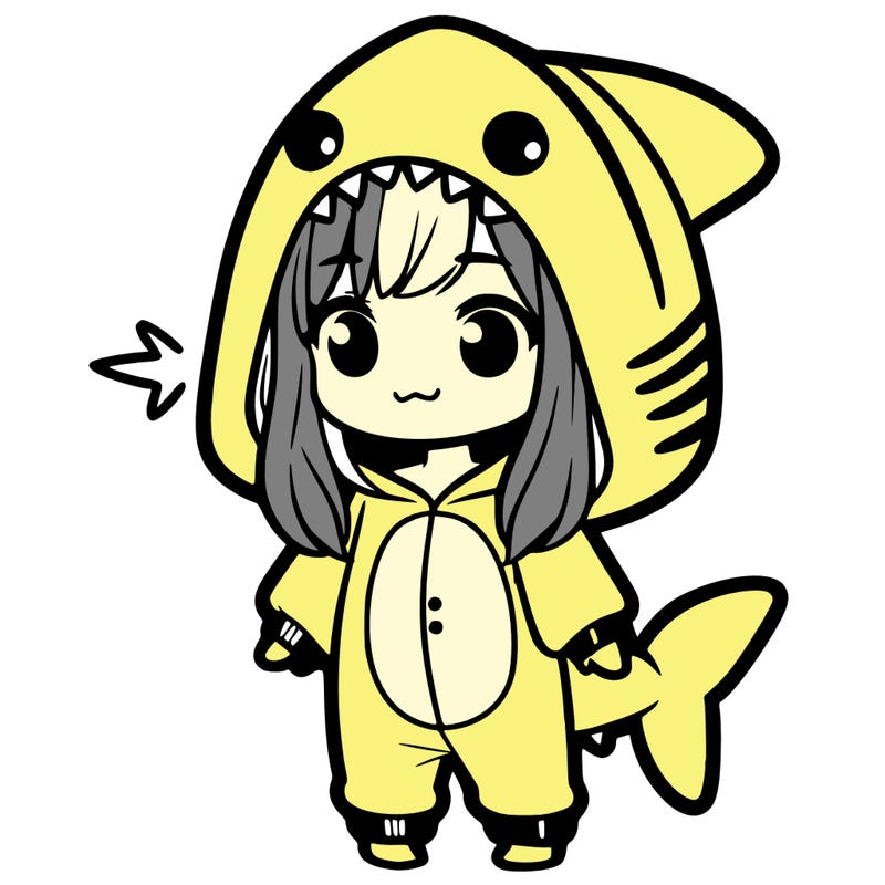 girl in shark onesie