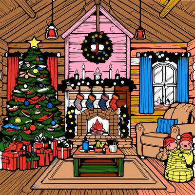 christmas house interior