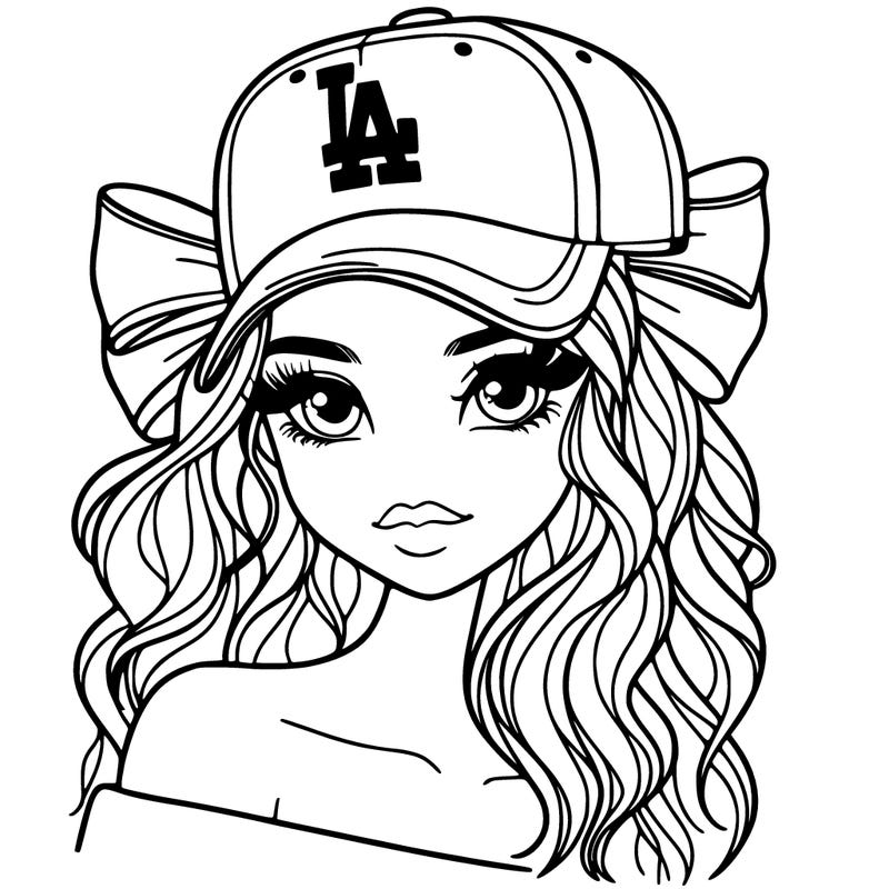 pretty girl with los angeles cap