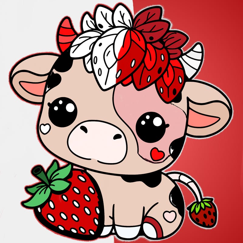 cute strawberry cow