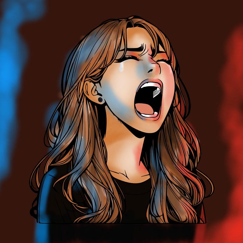 screaming realistic, girl