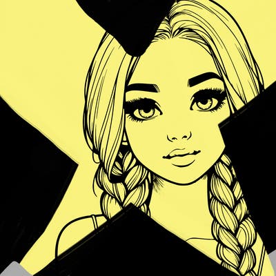 realistic girl with braids