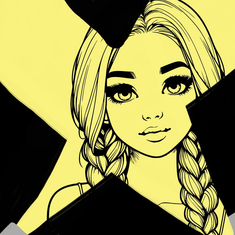 realistic girl with braids