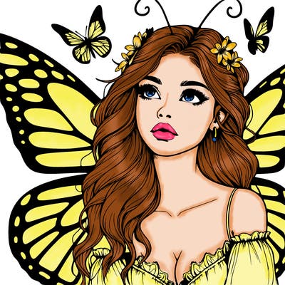 butterfly fairy realistic girl