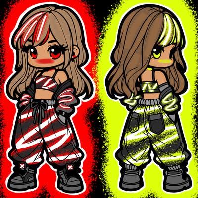 girl in crop top and baggy pants