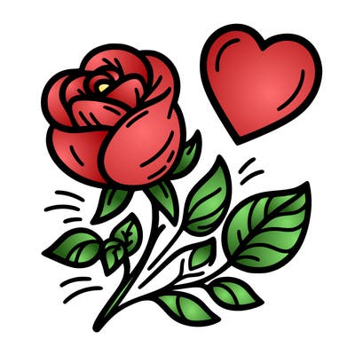 rose and heart