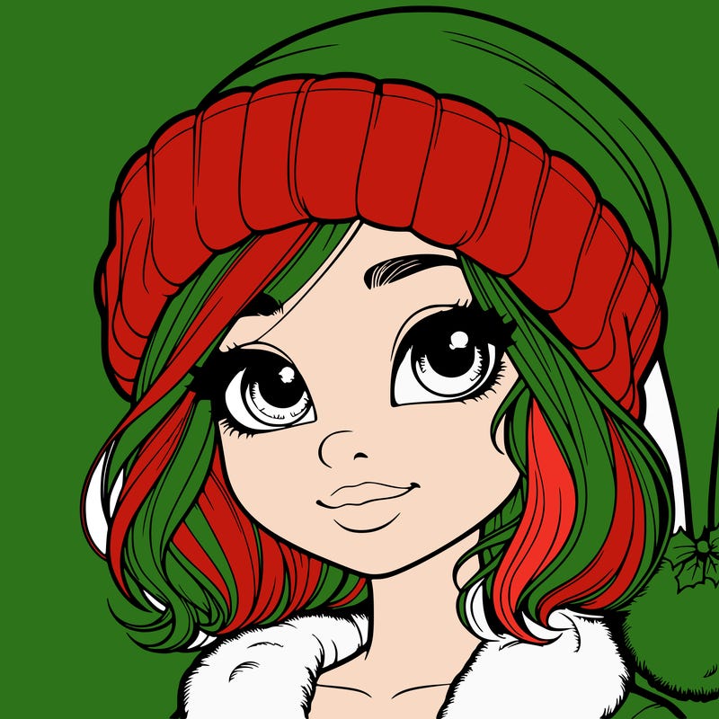 realistic christmas girl