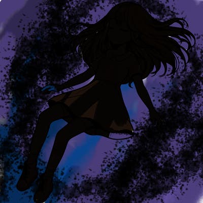 realistic girl floating