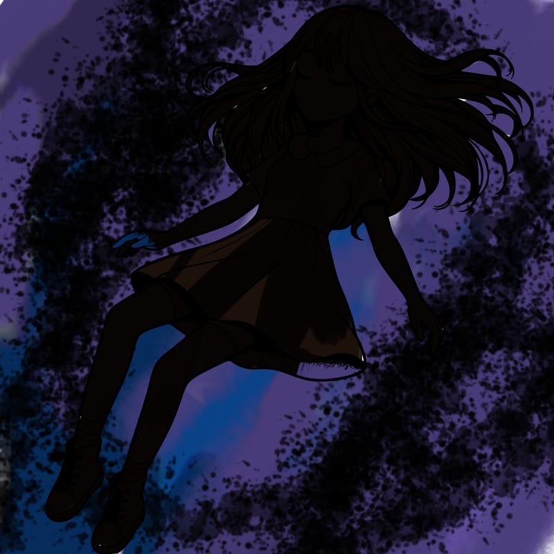 realistic girl floating