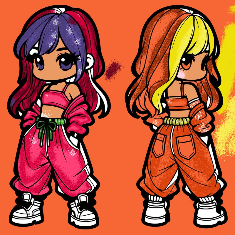 girl in crop top and baggy pants