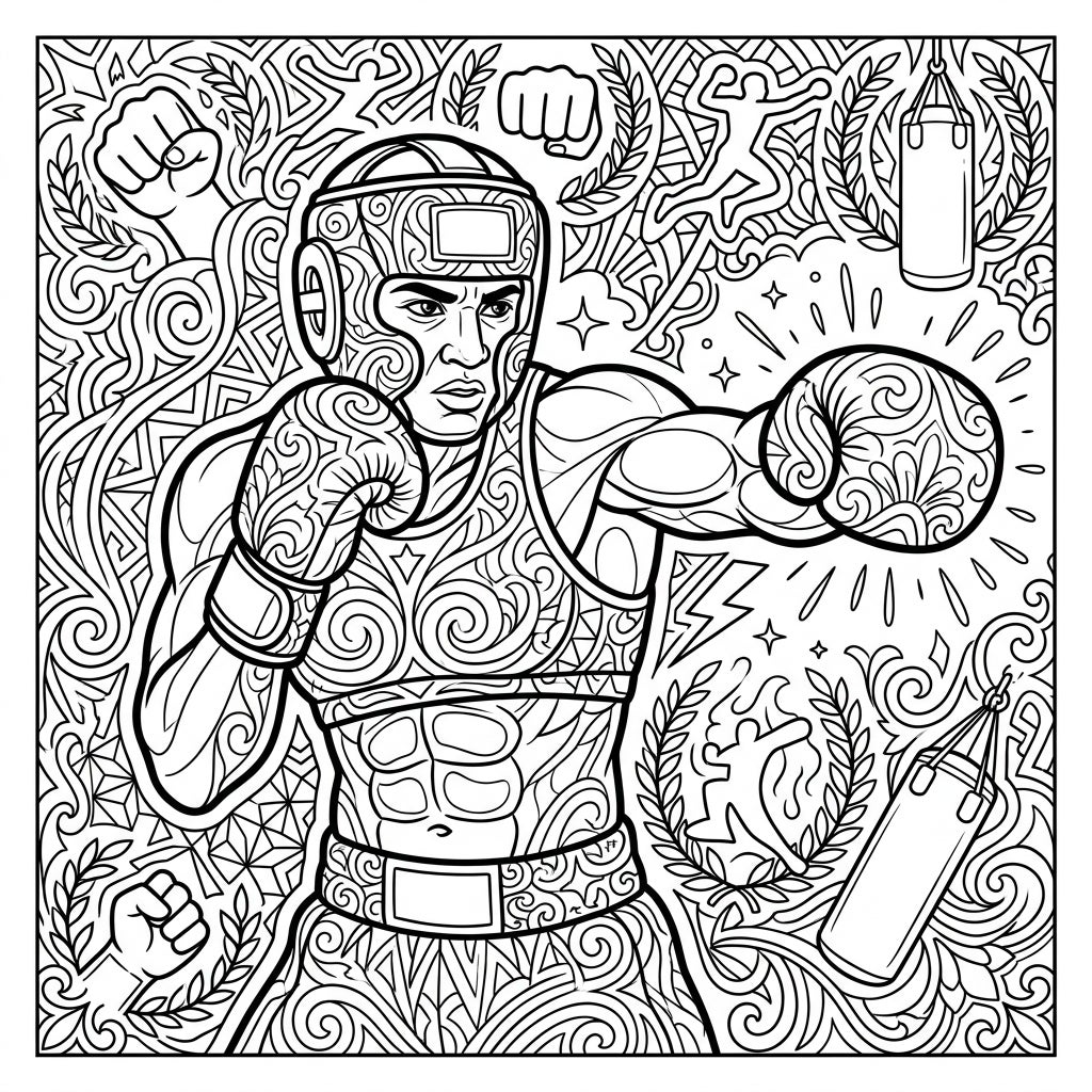 Boxer Coloring Page for Adults - Free Printable — Color Pop
