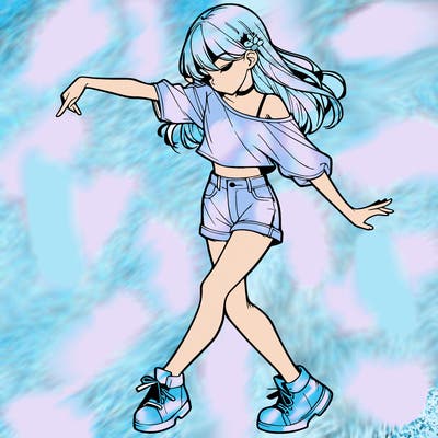 realistic girl danceing