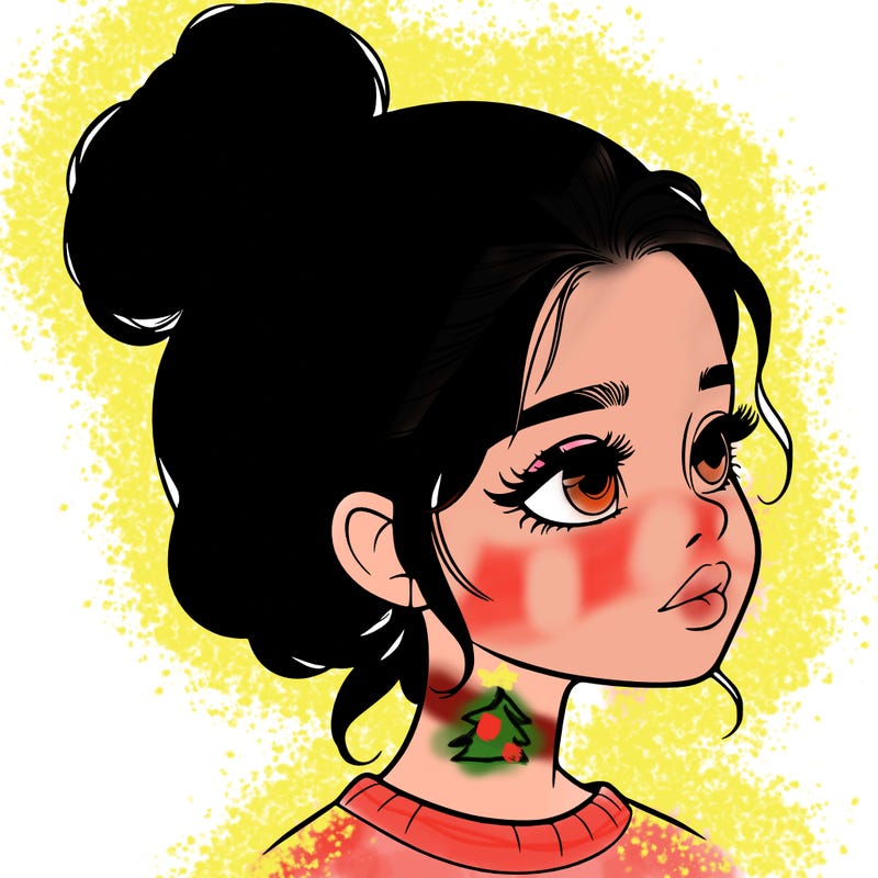 realistic girl with bun