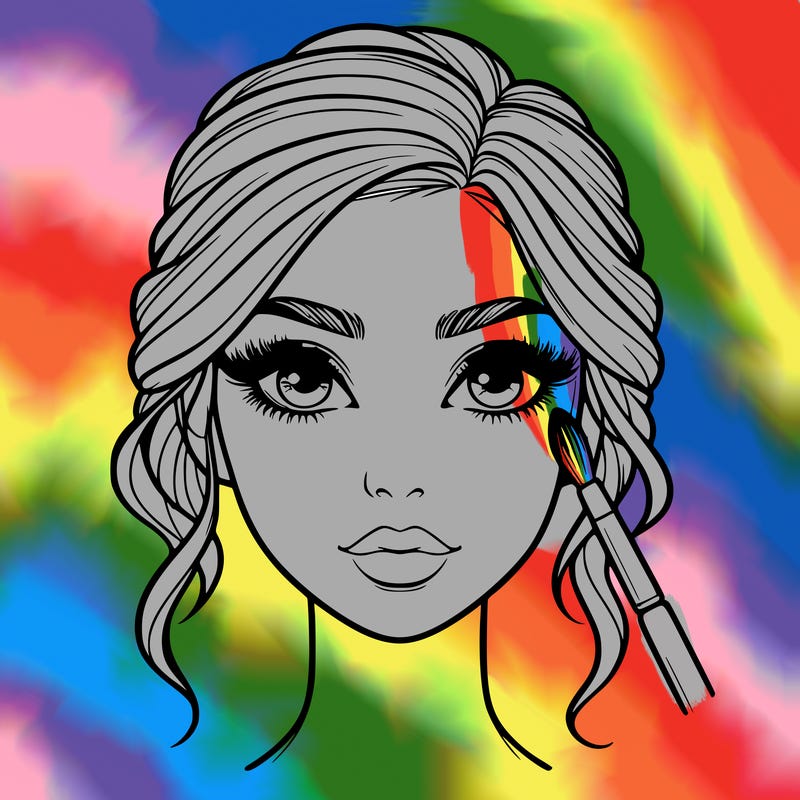 realistic person with makeup