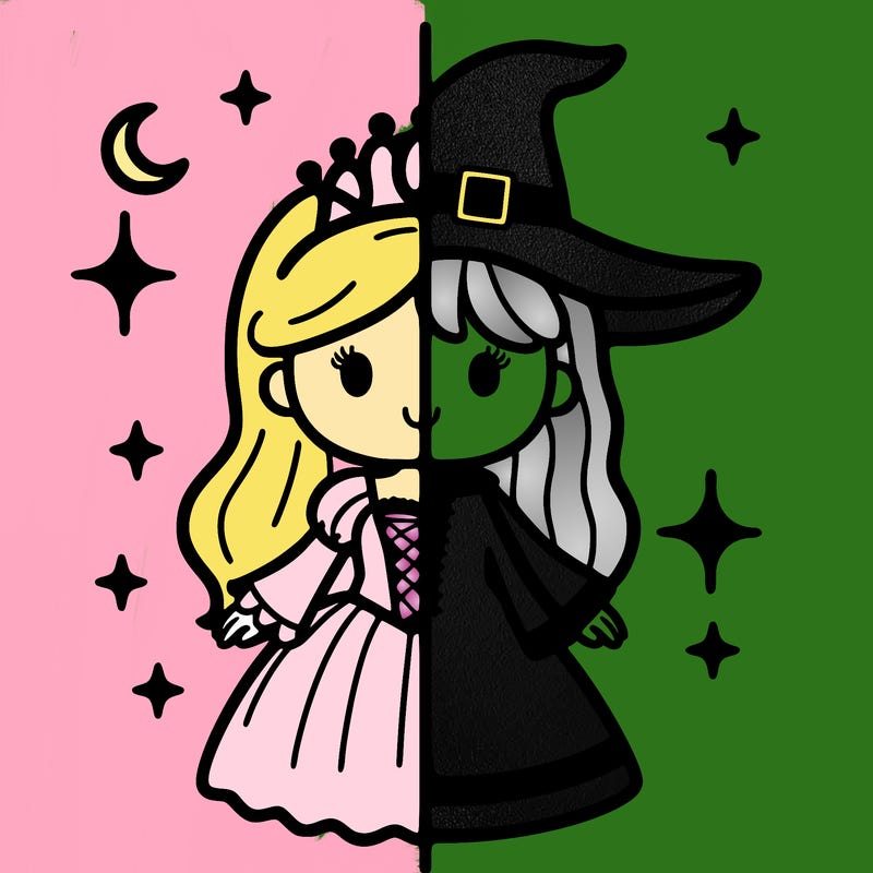 split princess and witch