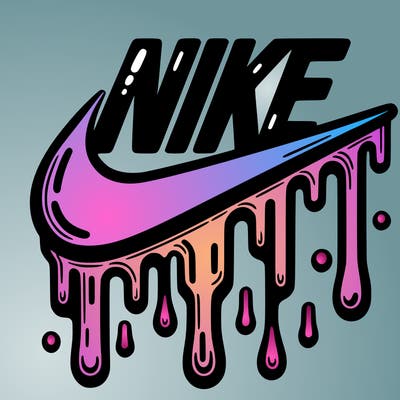 dripping nike logo