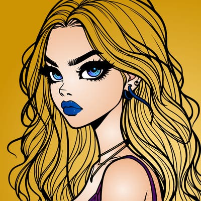 a realistic girl with siren eyes and looks badass