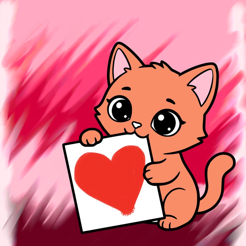 a small cat with a blank sheet of paper in its hand. the cat is sooooooo cute!