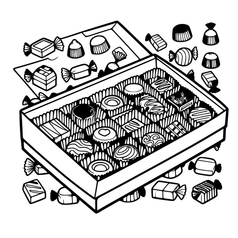 box of individually wrapped chocolates