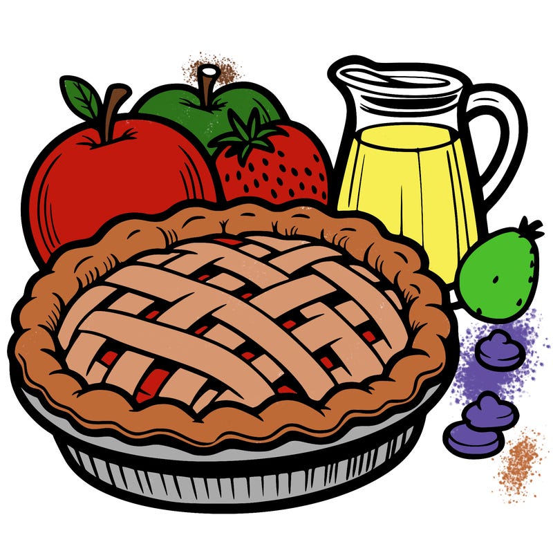 a pie of food