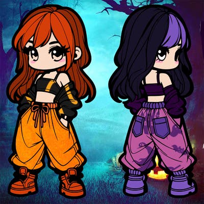 girl in crop top and baggy pants