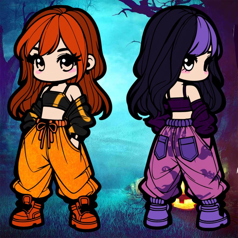 girl in crop top and baggy pants