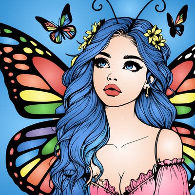 butterfly fairy realistic girl