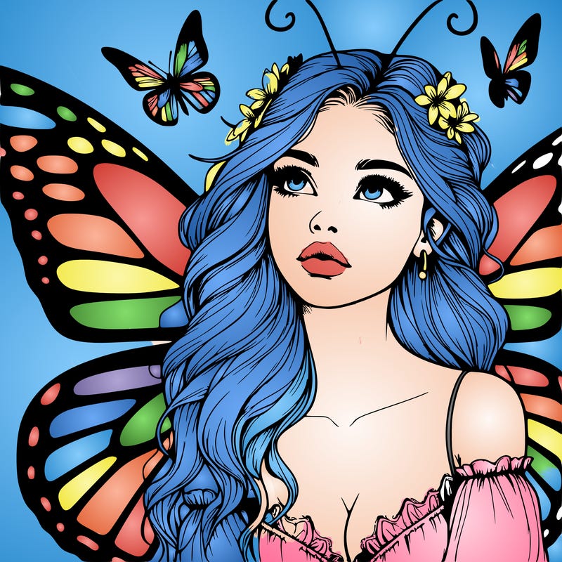butterfly fairy realistic girl