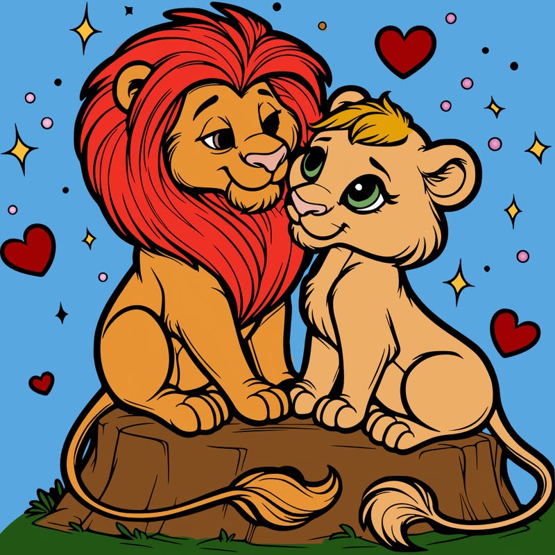 lion and lioness inlove