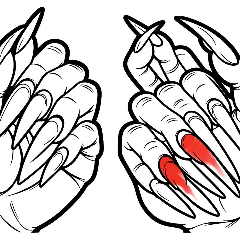 hands with long nails