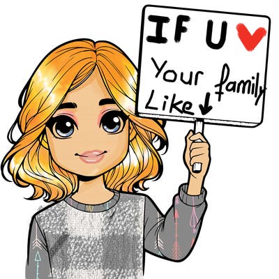 realistic girl holding up a sign